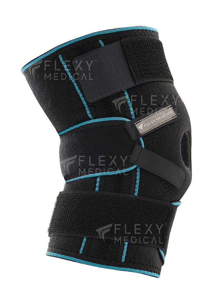 FlexyActive™ Diz Ağrısı için Mavi Silikon Patella Ligament Destekli Ayarlanabilir Dizlik, Menisküs Yırtığı, Artrit, Diz Ağrısı, Eklem Ağrısı, Bağ Yırtılması, Kas ve Eklem Koruması Sağlar