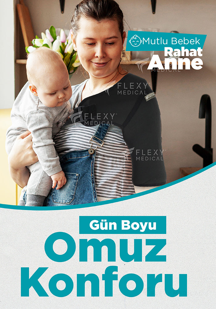 Flexy Medical Omuz Destekleyici Bandaj Ayarlanabilir Ortopedik Tasarım, Kronik Kas ve Eklem Ağrılarını Hafifletici Isı Koruması Sağlar, Sağ ve Sol Kol Uyumlu Nefes Alabilen Konforlu Ortopedik Koruyucu
