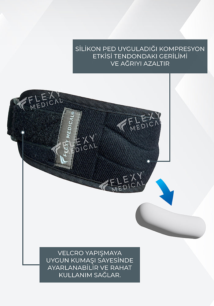FlexyActive™ Patella Tendon Bandajı Diz Destek Bandı Ortopedik Ayarlanabilir Menisküs Koruyucu Patellar Dizlik Sporcu Bandajı Koşu Fitness Basketbol Jumper's Knee Osgood Schlatter Ağrı Giderici Silikon Destekli