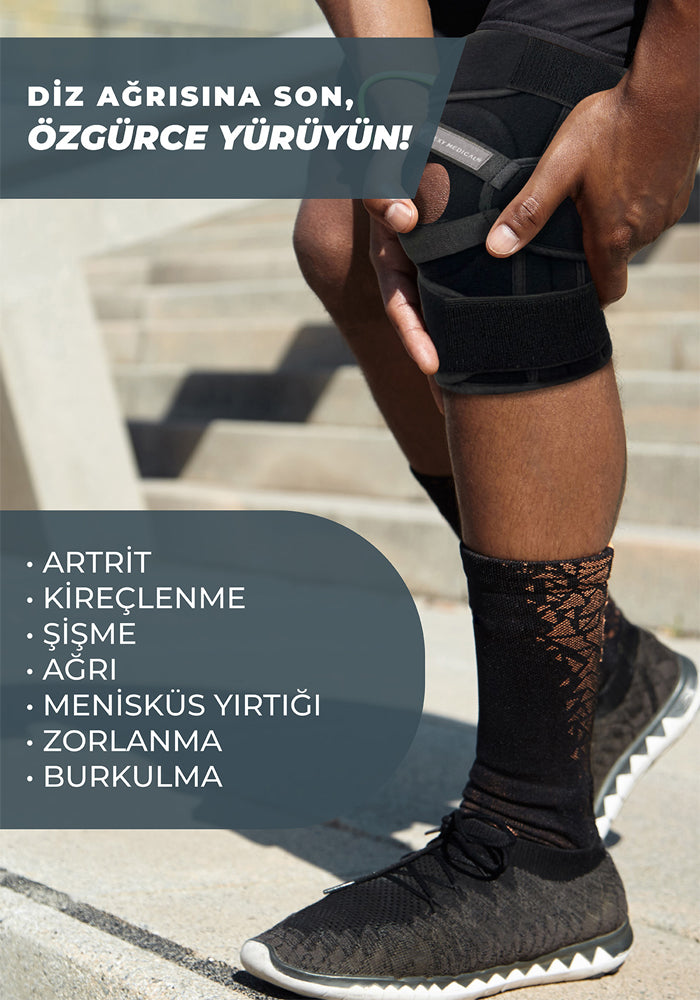 FlexyActive™ Diz Ağrısı için Silikon Patella Ligament Destekli Ayarlanabilir Dizlik, Menisküs Yırtığı, Artrit, Diz Ağrısı, Eklem Ağrısı, Bağ Yırtılması, Kas ve Eklem Koruması Sağlar