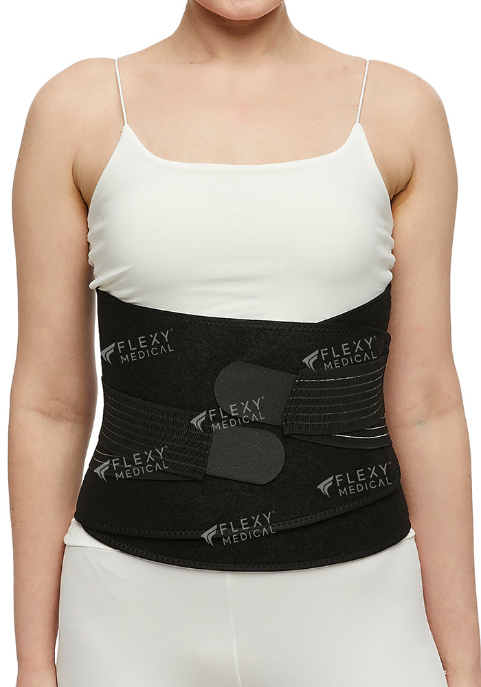 Flexy Medical Siyah Bel Korsesi - Bel Fıtığı Korsesi - 4 Balen Destekli Medikal Korse - Bel ve Sırt Ağrısı İçin Ortopedik Ayarlanabilir Cırtlı Bel Kemeri Kadın Erkek Uygun Bel Destek Korsesi