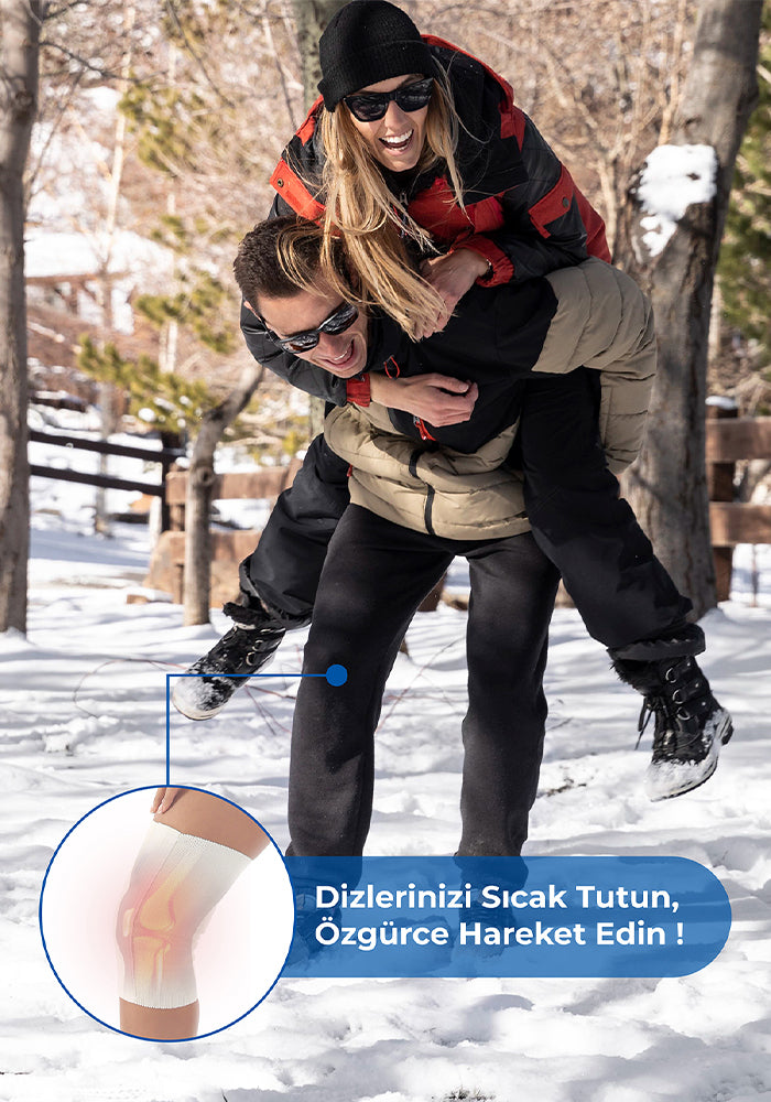 FlexyTherm™ Termal Yün Dizlik Sıcak Tutan Diz Koruyucu Esnek Kaymaz Diz Destekleyici Günlük Kullanım Soğuk Hava İçin Konforlu Unisex Diz Bandı Romatizma Ağrı Destek Dizliği İçlik Kullanımına Uygun